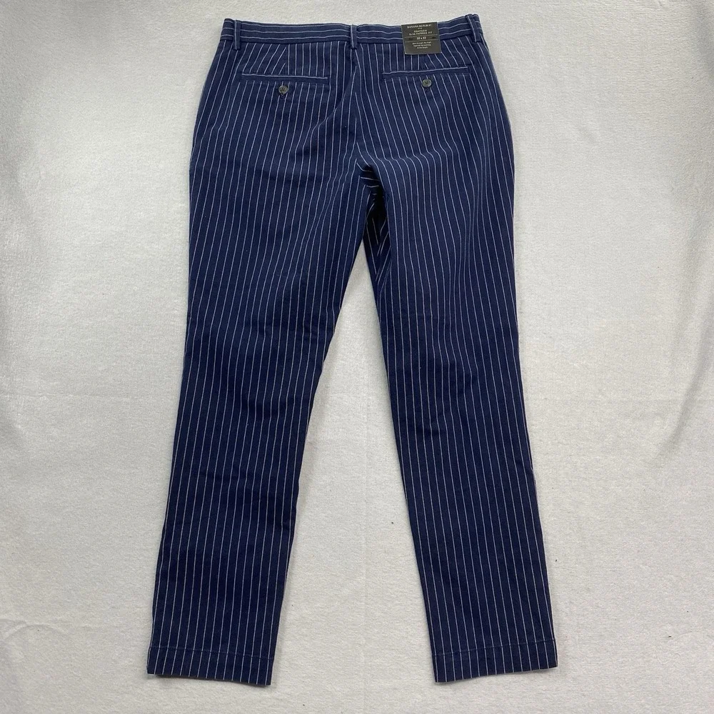 Banana Republic Pants Mens 32x32 Blue Chino Grayson Slim Tapered Fit Striped